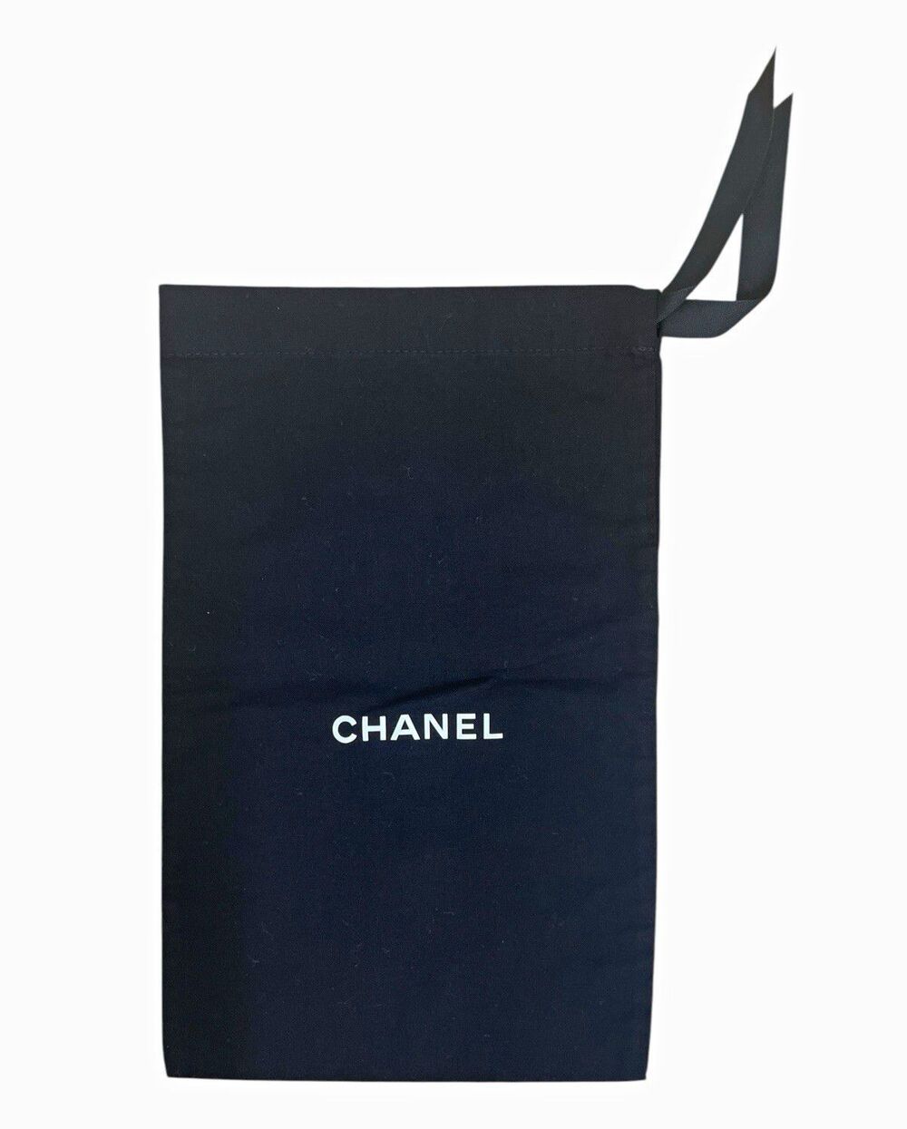 Chanel Authentic Black Cotton Shoe Dust Bag Small Clutch Pouch Wrap